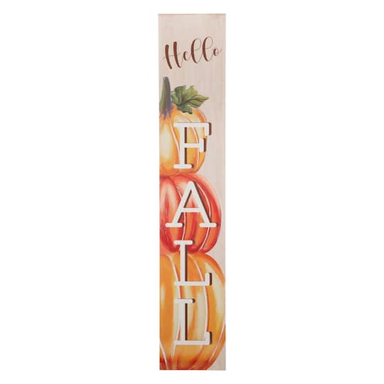 Glitzhome&#xAE; 3.5ft. Hello Fall Wooden Porch Sign